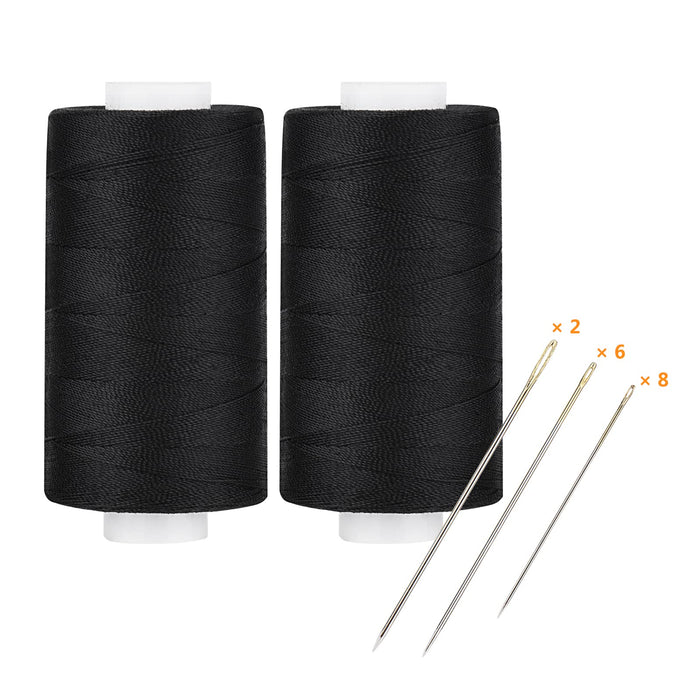 Simthread All Purpose Thread Polyester 400 Yards (2 Black)