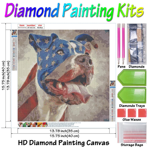 MISSIKAIN Diamond Painting Dog, DIY 5D Animal Diamond Art Painting Kits for Adults Kids Beginners, 16x16 inch, Perfect Decorations for Home and Office (DP-DOG-08)