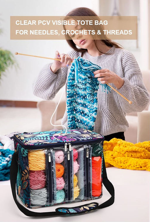 Crochet Bag Knitting Bags, Totes Organizer, Traveling Crochet Bags Yarn Bag for Carrying Crochet Hooks, Knitting Kit, Skein Yarn Wool