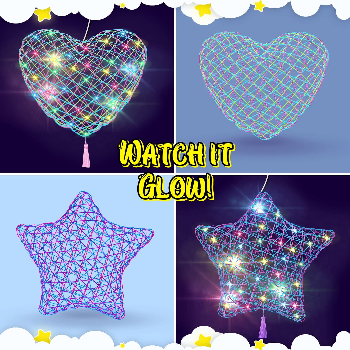 3D String Art Teen Girls Gifts 8 9 10 11 12 Year Old Girl Toys, Crafts for Girls and Boys Ages 8-12, DIY Lantern Arts & Craft Kits for Kids Christmas Birthday Gifts Girl Toys