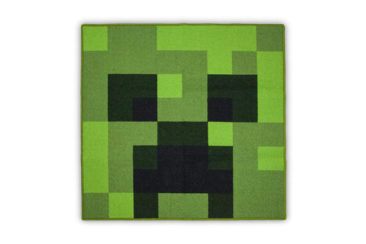 Minecraft Area Rug | Creeper Decorations Rug Features Creeper from Creeper Face Decorations | 39-Inch Square Area Rug