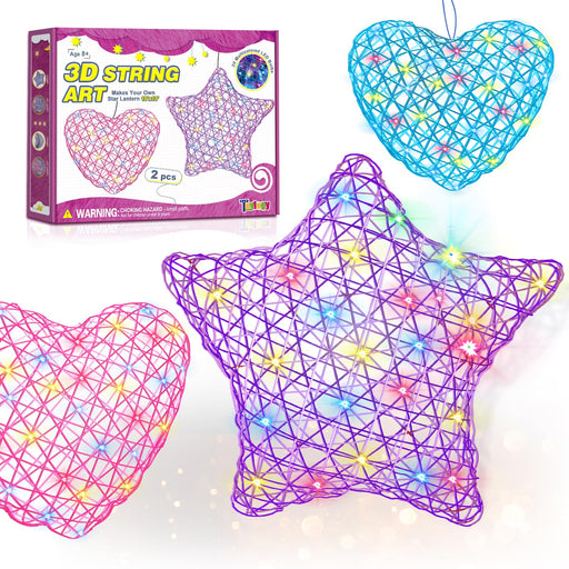 3D String Art Teen Girls Gifts 8 9 10 11 12 Year Old Girl Toys, Crafts for Girls and Boys Ages 8-12, DIY Lantern Arts & Craft Kits for Kids Christmas Birthday Gifts Girl Toys