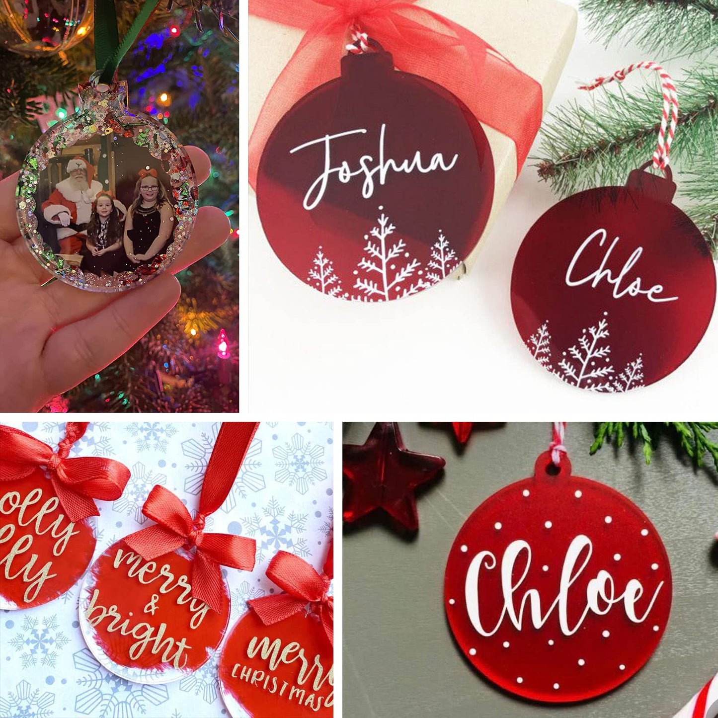 Christmas Resin Molds Silicone, 6 Pcs Christmas Ornaments Round Shape Pendant Molds for Epoxy Resin, Actvty Epoxy Casting Molds DIY Crafts Gift Jewelry Keychain Making