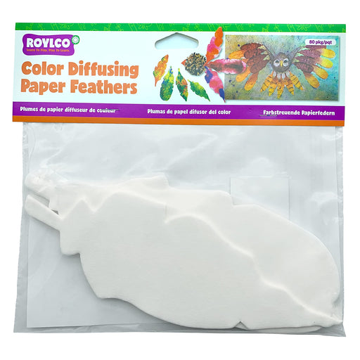 Roylco Color Diffusing Feathers 80 Die Cut Bird Feathers