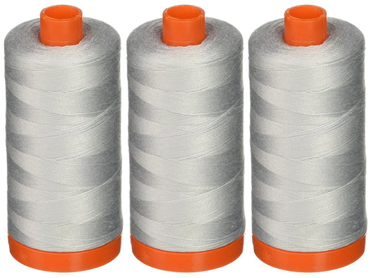 3-Pack - Aurifil 50WT - Dove, Solid - Mako Cotton Thread - 1422Yds Each