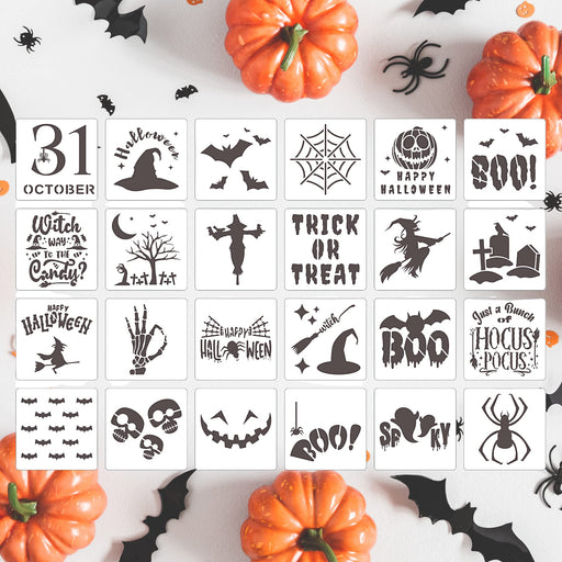 Halloween Stencils Small - 3x3 for Painting on Wood and for Crafts | Reusable Designs for Painting Pumpkins