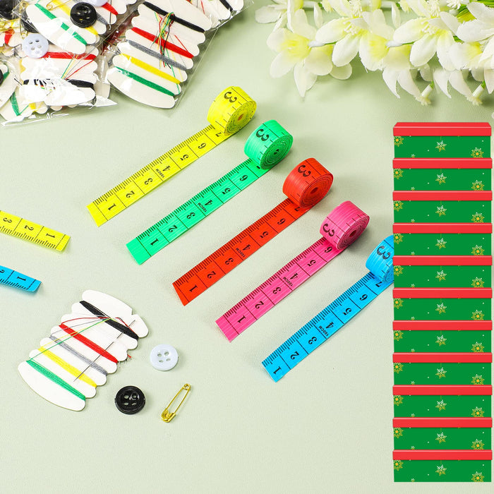 Operation Child Box Travel Sewing Kits with Tape Measure Ruler Bulk Tape Measure Mini Sewing Kits Emergency Kit for Kids Classroom Wedding Welcome Bags (100 Pcs)