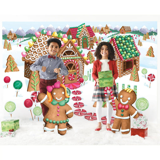 Deluxe Gingerbread Scene Setters - 65" x 100.5" | Brown | Pack of 5