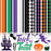 AnyDesign 9 Sheet Halloween Heat Transfer Vinyl Orange Purple Green White Black Buffalo Plaids HTV Iron on Vinyl Adhesive Craft Vinyl for DIY Fabric Silhouette Hat Bag