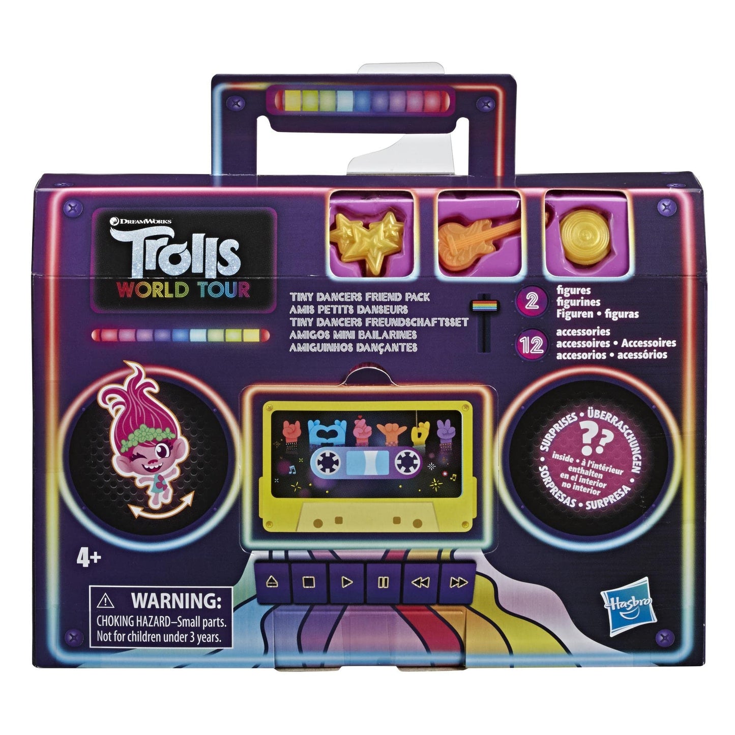 Trolls Hasbro DreamWorks Tiny Dancers Friend Pack with 2 Tiny Dancers Figures,2 Bracelets,and 10 Charms,Toy Inspired by The Movie World Tour