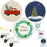 Embroidery Christmas Kits for Adults Beginners Embroidery Starter Kits with Christmas Tree Wreath Pattern, Hand DIY Embroidery Stamped kits, 3 Embroidery Hoops, 3 Embroidery Fabric, Needles and Thread