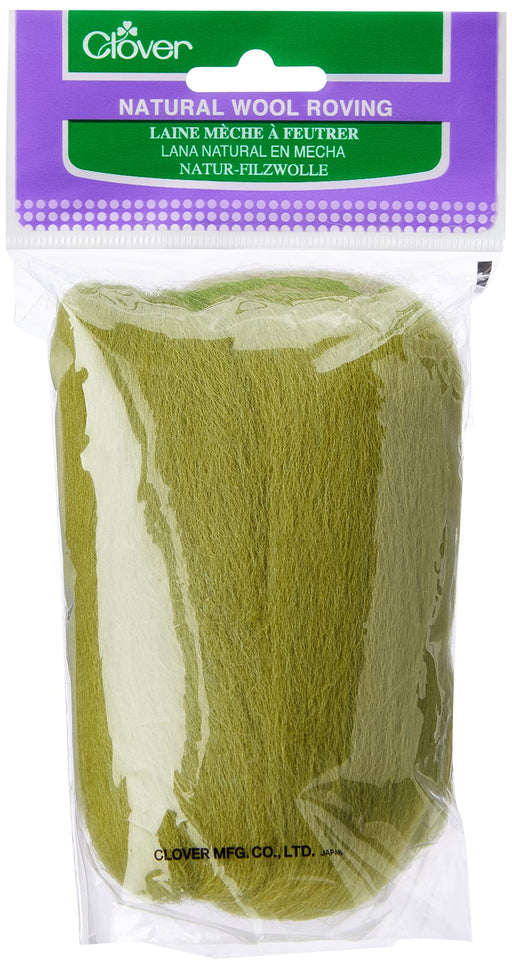 Clover Moss Green Natural Wool Roving .3oz