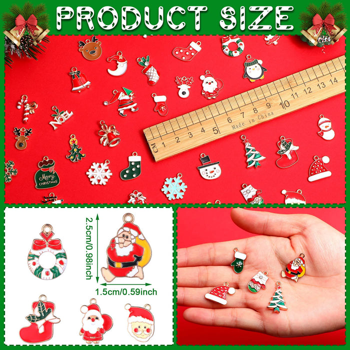 Tudomro 200 Pcs Christmas Charms for Jewelry Making Christmas Pendant Charm Alloy Charms Bulk Christmas Jewelry Metal Charms for Holiday Necklace Bracelet Earring Clothes DIY Ornaments Supplies