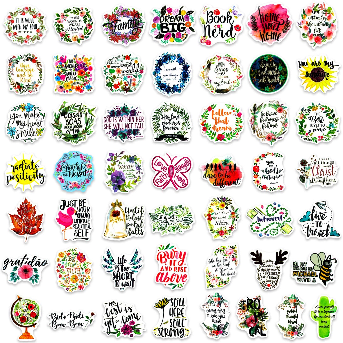 200 Pcs Inspirational Words Stickers, Motivational Quote Stickers for Teens and Adults Trendy Vinyl Positive Sticker for Water Bottles Book Laptop