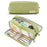 MAMUNU Large Capacity Pencil Case, 3 Compartments Canvas Pencil Pouch with Zipper, Aesthetic Pencil Pen Pouch for School Students Teen Girls Boys, Green