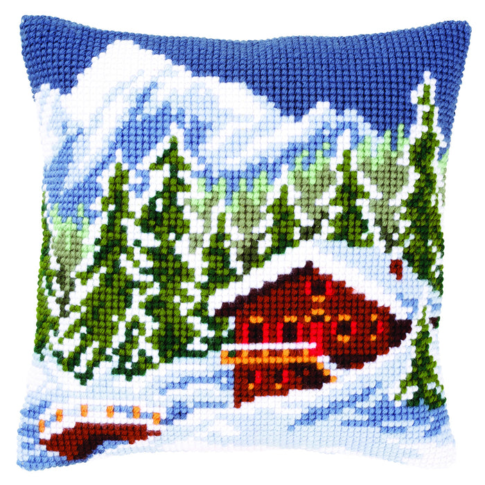 Vervaco Cross Stitch Cushion kit Snow Landscape